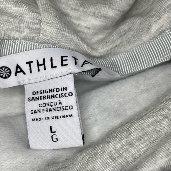 NWT Athleta Purana Wrap Sweatshirt Light Grey Heather - Picture 14 of 17